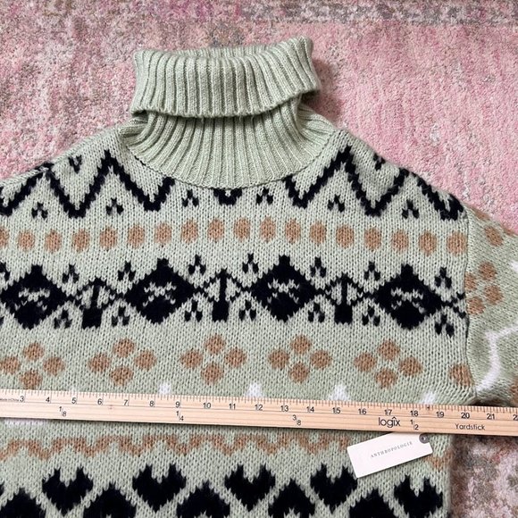Anthropologie Fair Isle Turtleneck Tunic Sweater Size S NWT - Picture 8 of 11